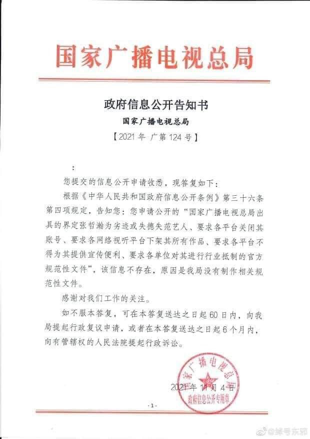zhang zhehan's apology letter